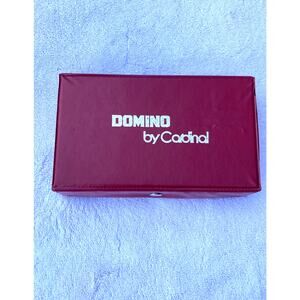 Vintage Dominoes By Cardinal Red Vinyl Case & Instructions (55 dominoes)
